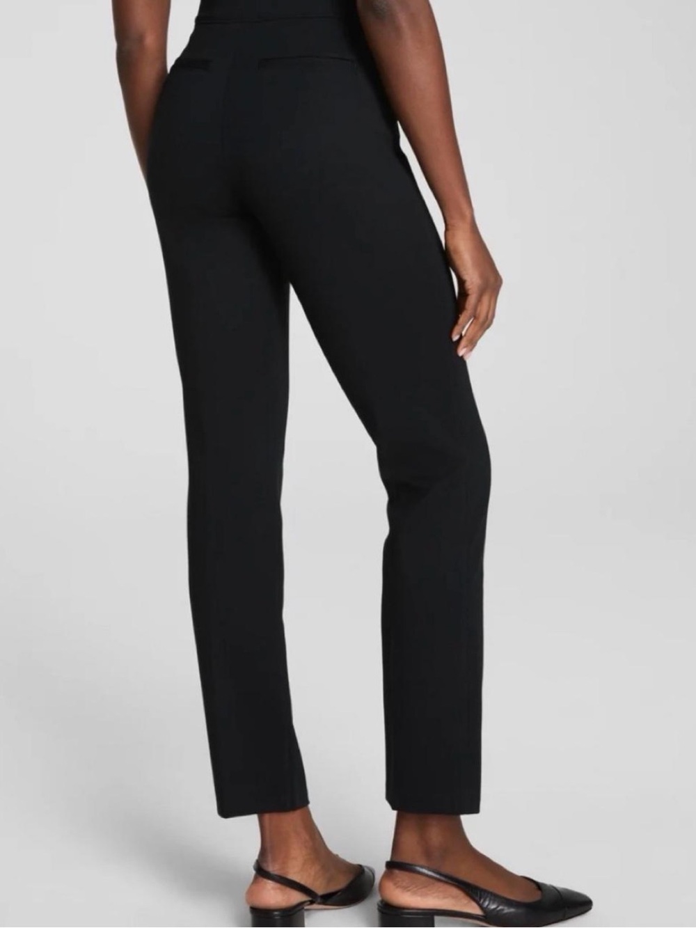 SPANX The Perfect Black Slom Straight-Leg Pants with Back Pocket Detail  Size L